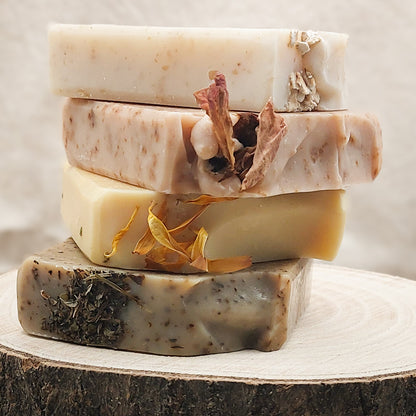 Natural Soap Bundle – 4 Handmade Bars | Calm, Relax, Refresh & Rosy