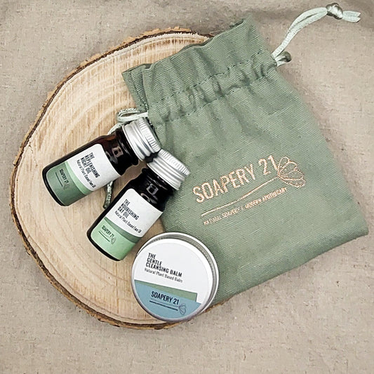 Natural Skincare Travel Bundle |  Mini Day Oil, Night Oil & Cleansing Balm