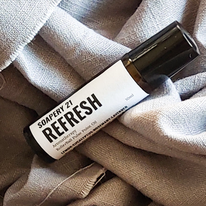 REFRESH Aromatherapy Perfume Roller – Lemon, Rosemary & Eucalytpus Blend