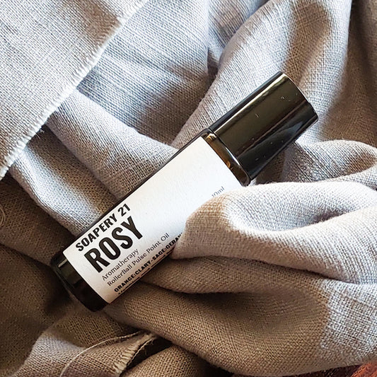 ROSY Aromatherapy Perfume Roller – Geranium, Clary-Sage & Ylang-Ylang Blend
