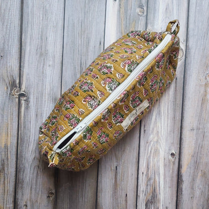 Twinflower Toiletry Bag | Large Handmade Bag from Recycled Indian Fabrics