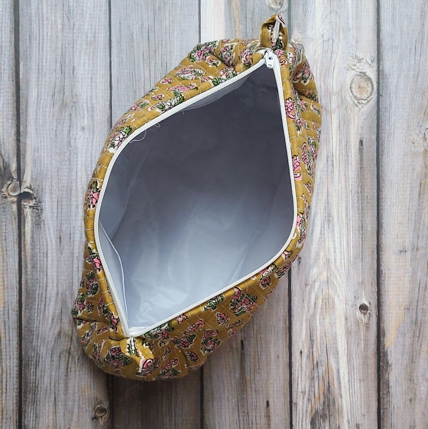 Twinflower Toiletry Bag | Large Handmade Bag from Recycled Indian Fabrics