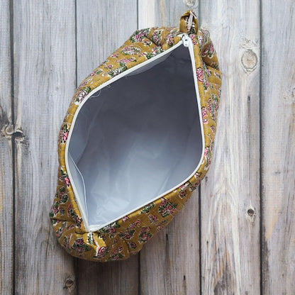 Twinflower Toiletry Bag | Large Handmade Bag from Recycled Indian Fabrics
