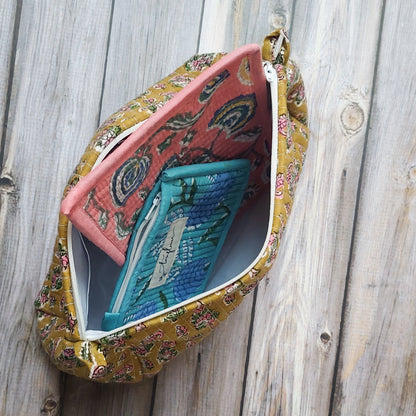 Twinflower Toiletry Bag | Large Handmade Bag from Recycled Indian Fabrics
