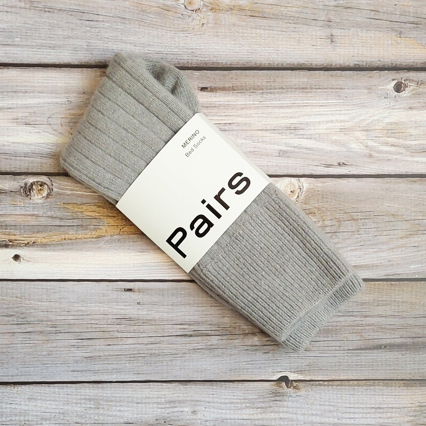 PAIRS Merino Bed Socks – Warm Grey (Size 4–8)