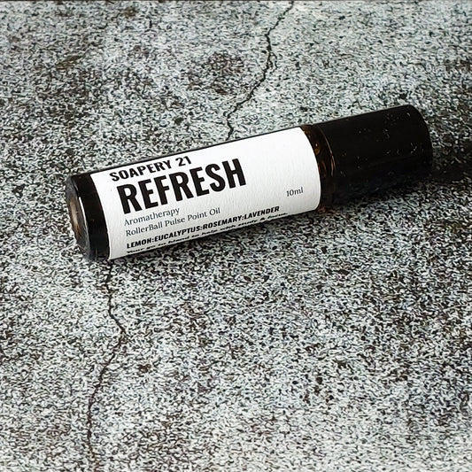 REFRESH Aromatherapy Perfume Roller – Lemon, Rosemary & Eucalytpus Blend