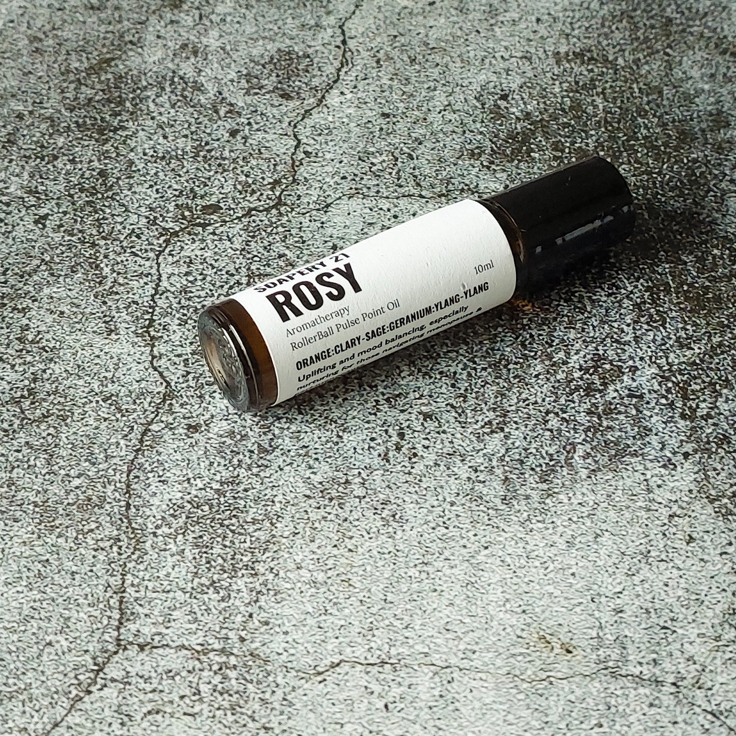 ROSY Aromatherapy Perfume Roller – Geranium, Clary-Sage & Ylang-Ylang Blend