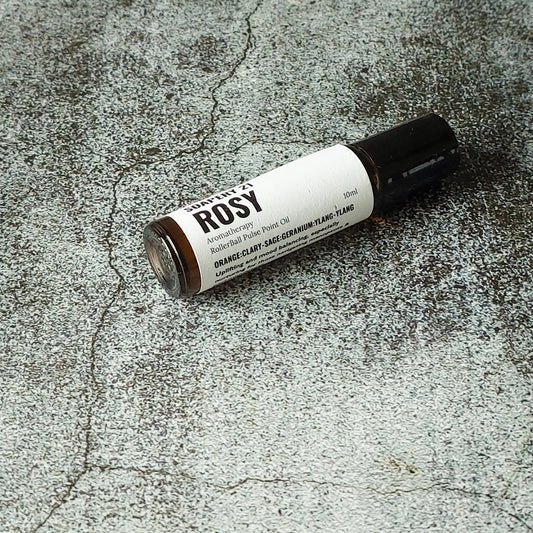 ROSY Aromatherapy Perfume Roller – Geranium, Clary-Sage & Ylang-Ylang Blend